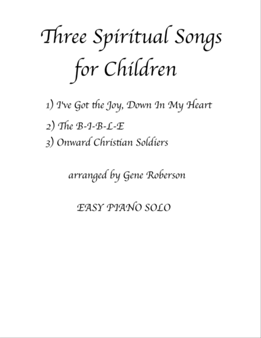 Three Spiritual Songs EASY PIANO Easy Piano scores gallery preview page 1