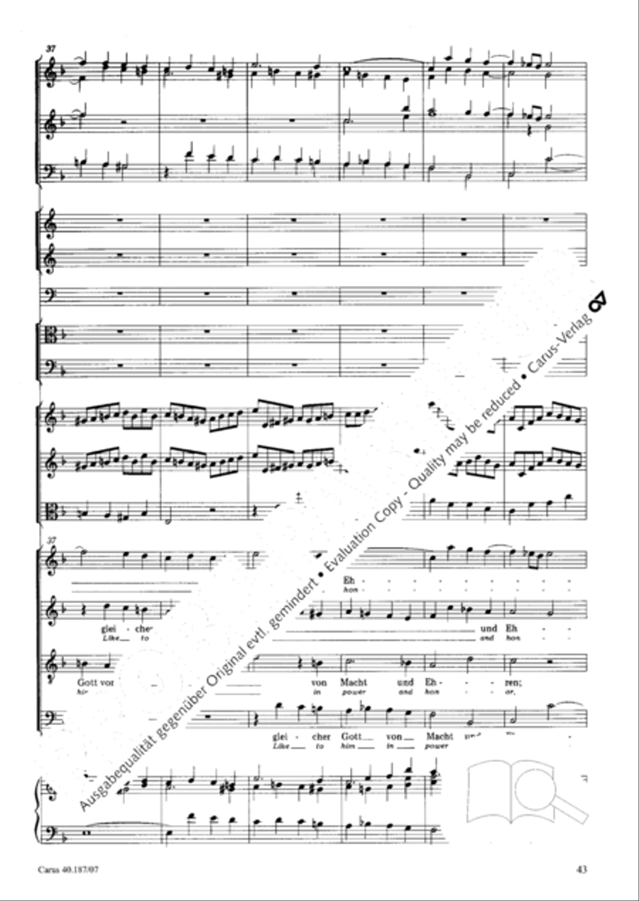 We all believe in one true God (Wir glauben all an einen Gott) 4-Part scores gallery preview page 44
