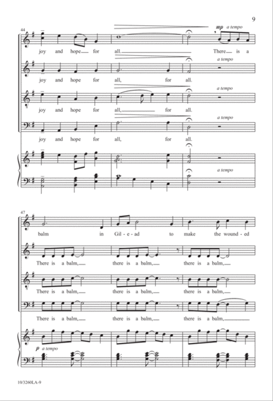 There Is a Balm in Gilead 4-Part scores gallery preview page 9