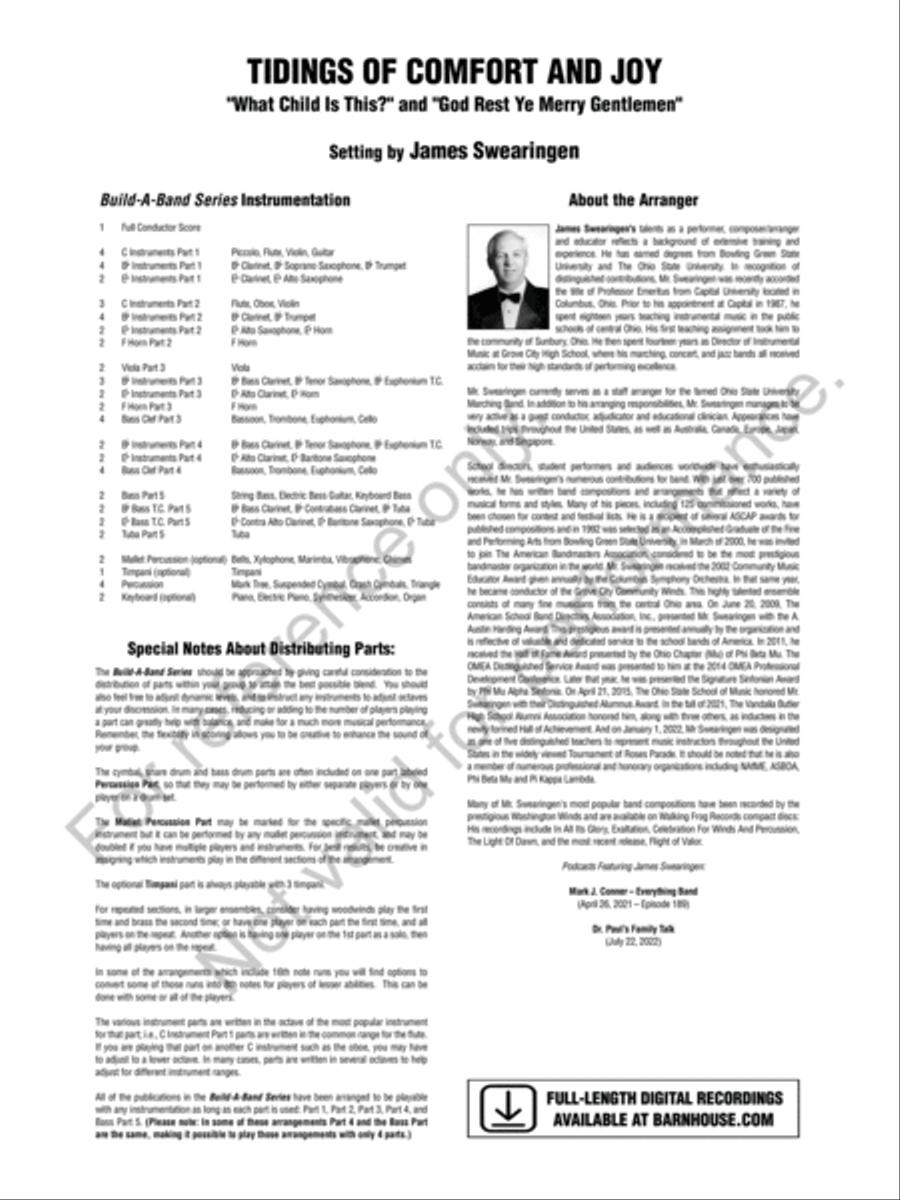 Tidings Of Comfort And Joy Concert Band scores gallery preview page 3