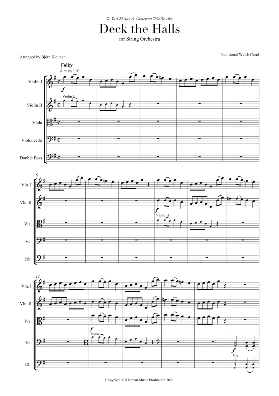 Deck the Halls Deck the Halls Chamber Music scores gallery preview page 1