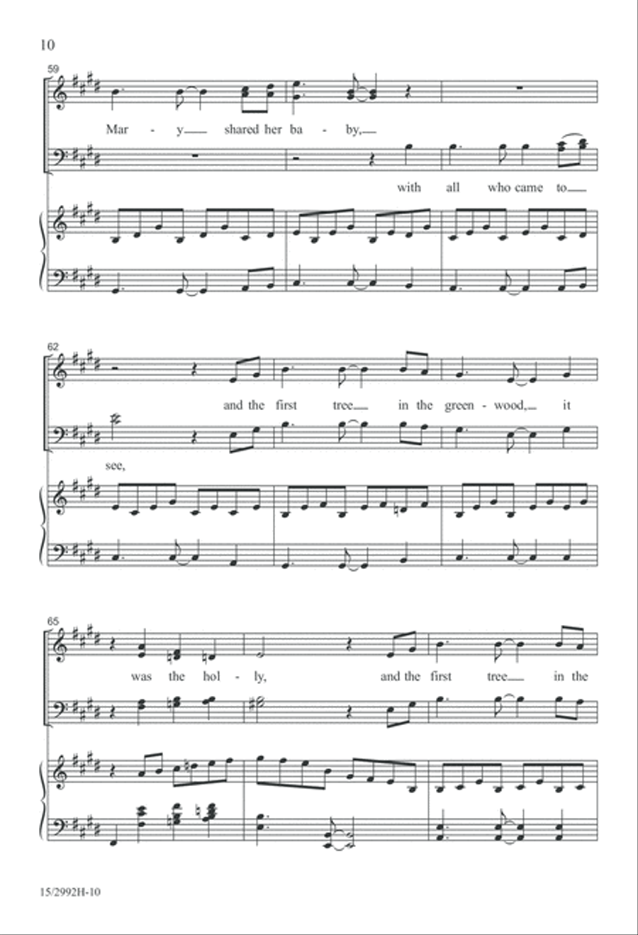 Now the Holly Bears a Berry 4-Part scores gallery preview page 10