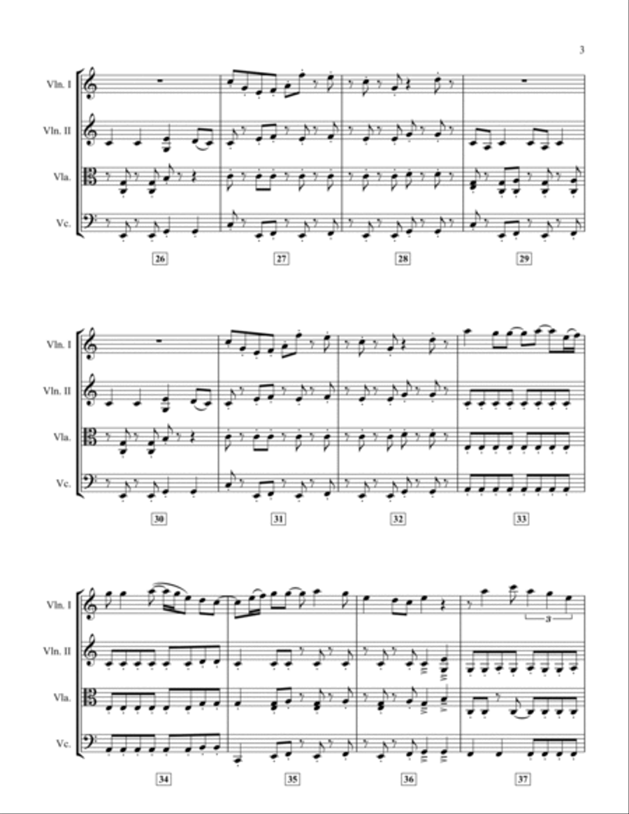 Walking On Broken Glass String Quartet scores gallery preview page 3