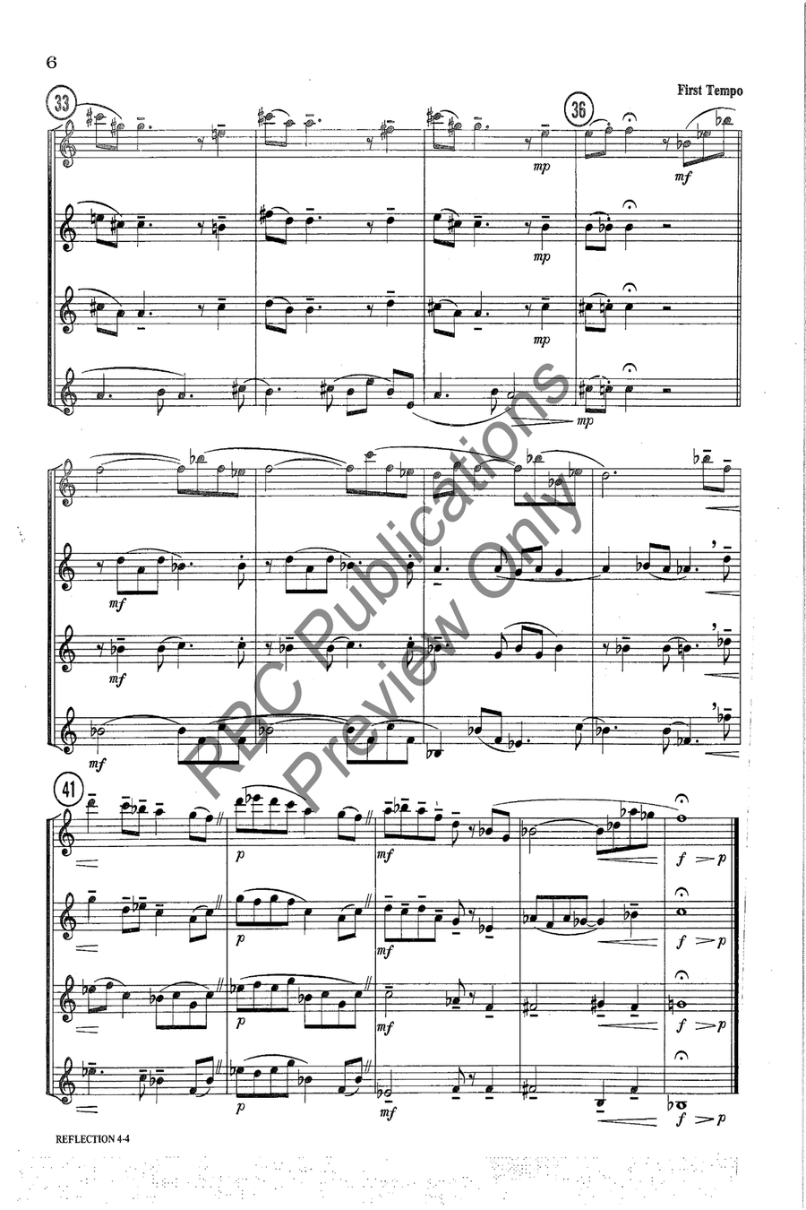 Reflection Sax Quartet Saxophone scores gallery preview page 7