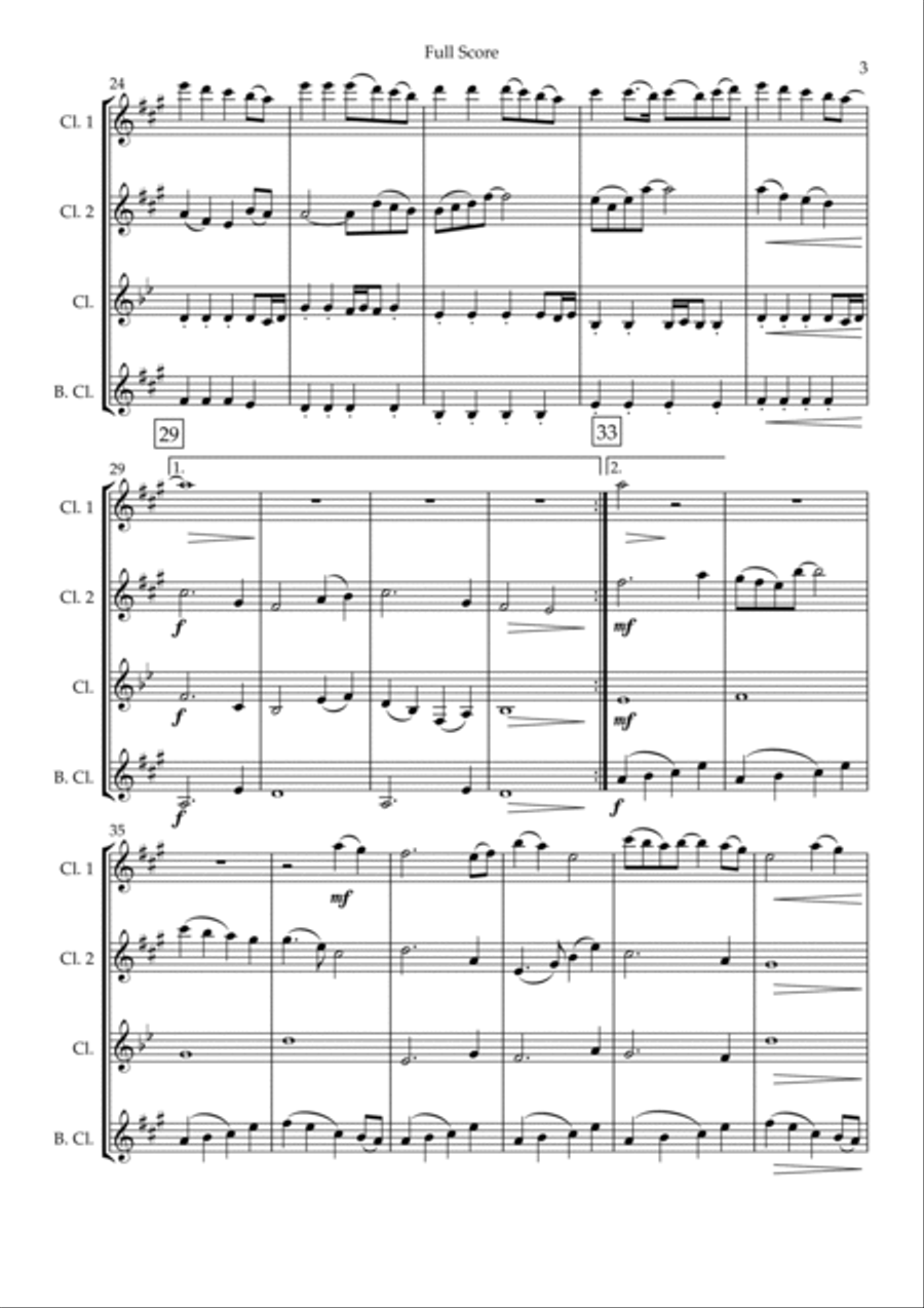 Build My Life Clarinet Quartet scores gallery preview page 3