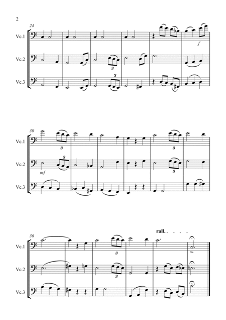 Amazing Grace for Cello Trio Cello Solo scores gallery preview page 2