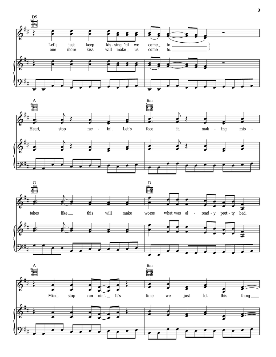 Bad Idea (from Waitress The Musical) Piano, Vocal, Guitar scores gallery preview page 3