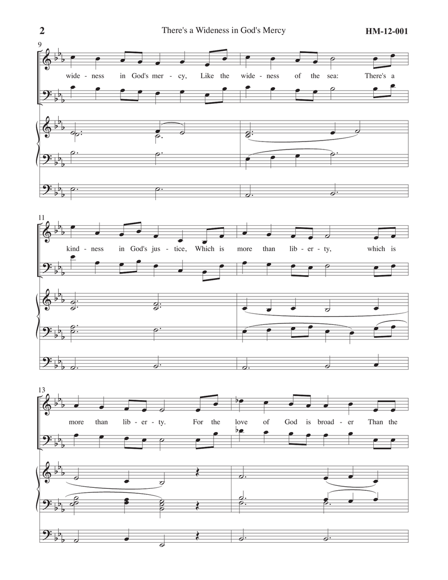 There's a Wideness in God's mercy 4-Part scores gallery preview page 2