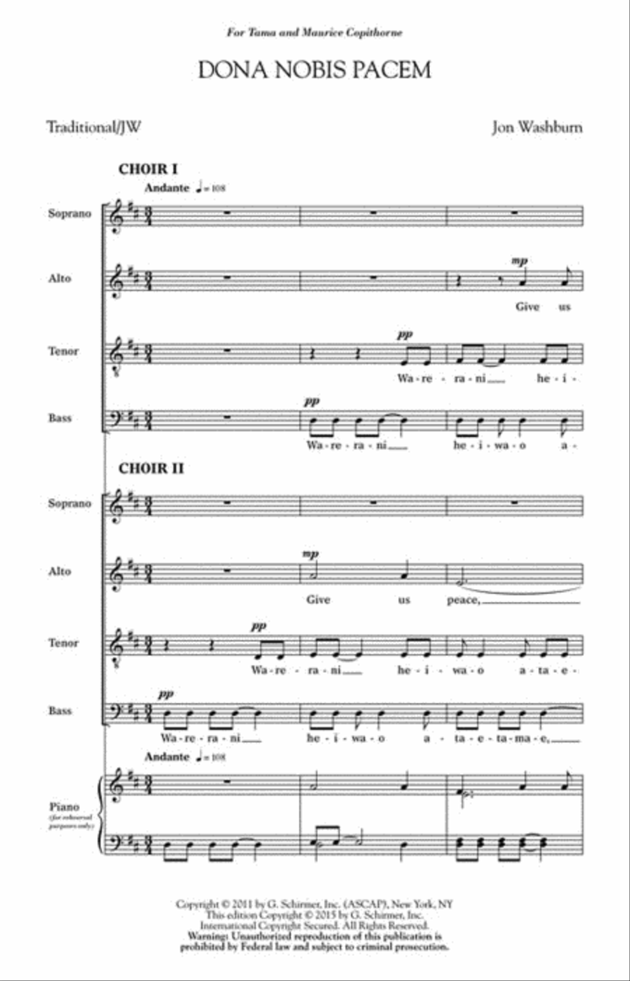 Dona Nobis Pacem 4-Part scores gallery preview page 2