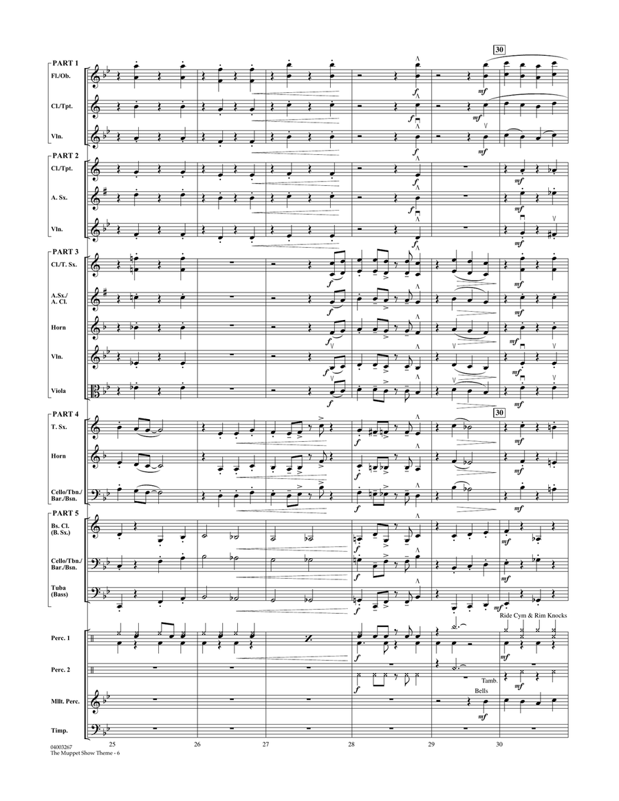 The Muppet Show Theme - Full Score Concert Band scores gallery preview page 6