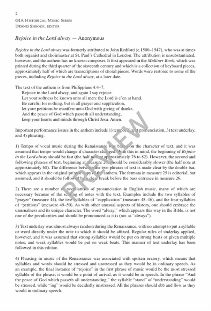 Rejoice in the Lord alway 4-Part scores gallery preview page 3