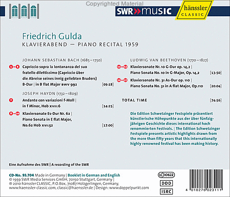 Piano Recital 1959: Friedrich
