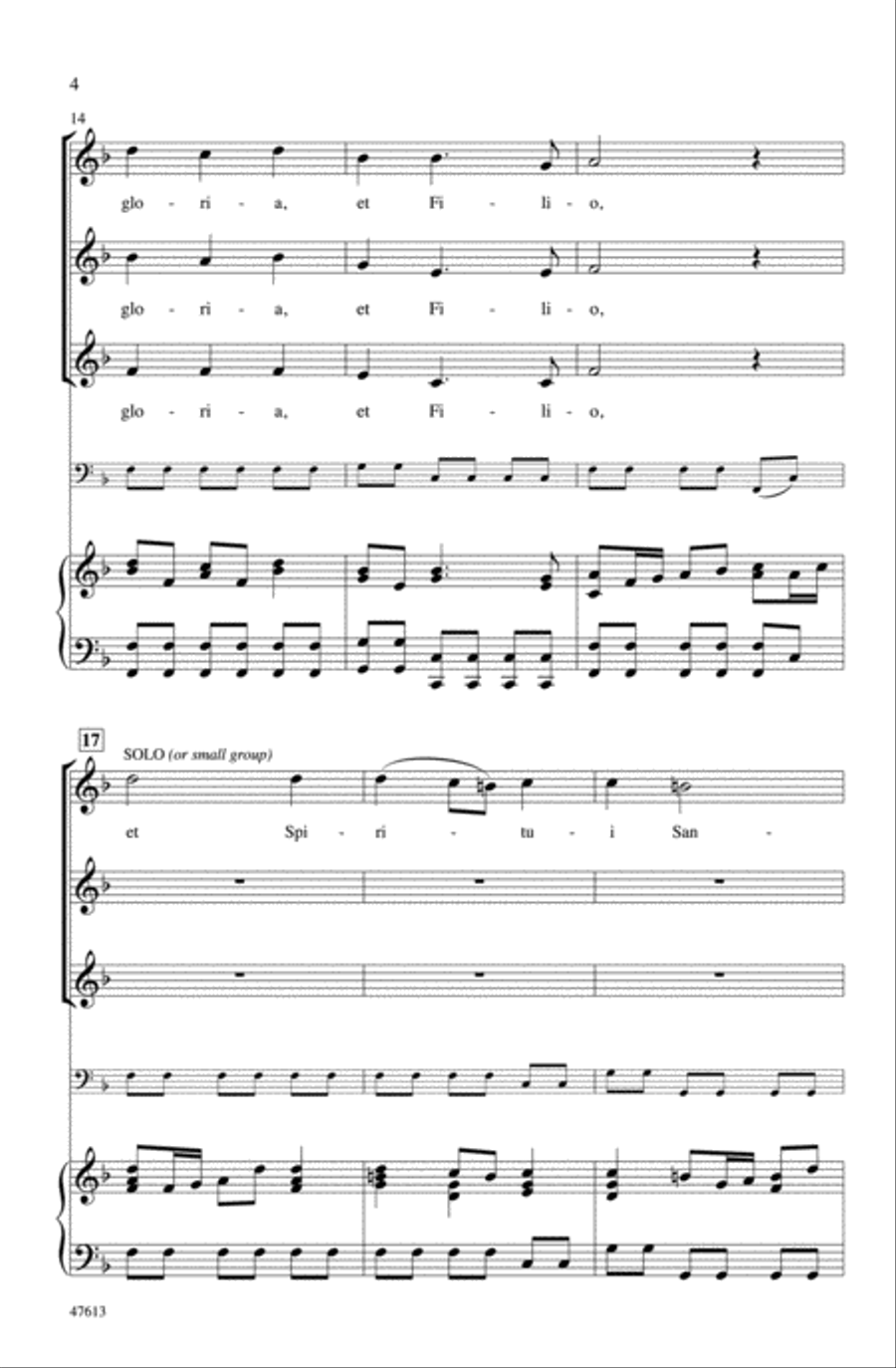 Gloria Patri et Filio Choir scores gallery preview page 3