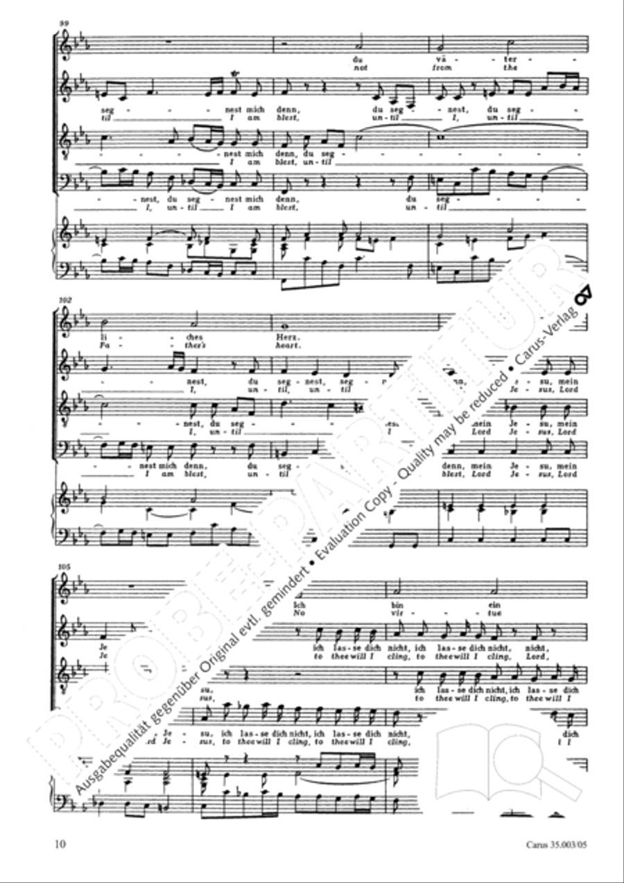 Lord, do not depart until I am blessed (Ich lasse dich nicht, du segnest mich denn) 4-Part scores gallery preview page 11