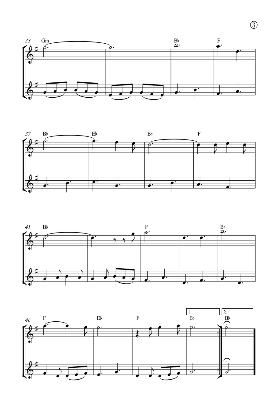 Oh Holy night Woodwind Duet scores gallery preview page 3