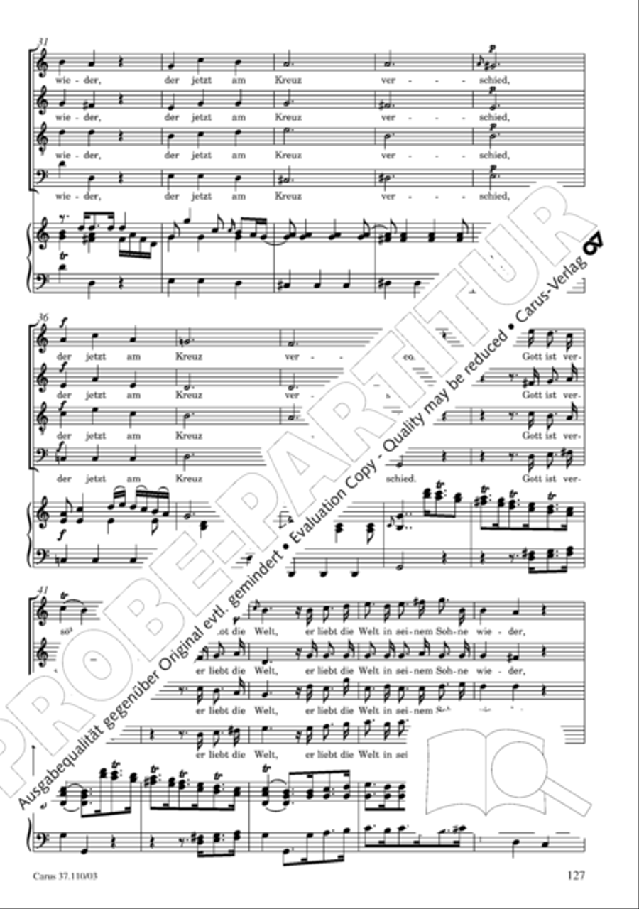 Markuspassion. Werkausgabe Reihe 1, Bd. 7 (Homilius) 4-Part scores gallery preview page 134