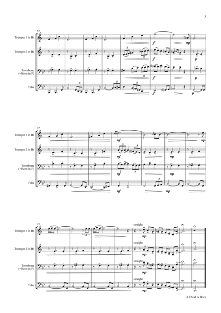 A Child Is Born Euphonium scores gallery preview page 3