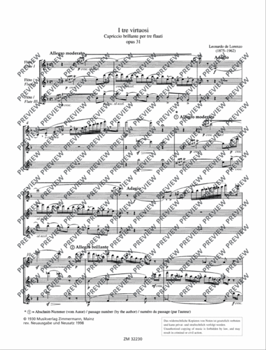 I tre virtuosi Flute Trio scores gallery preview page 6