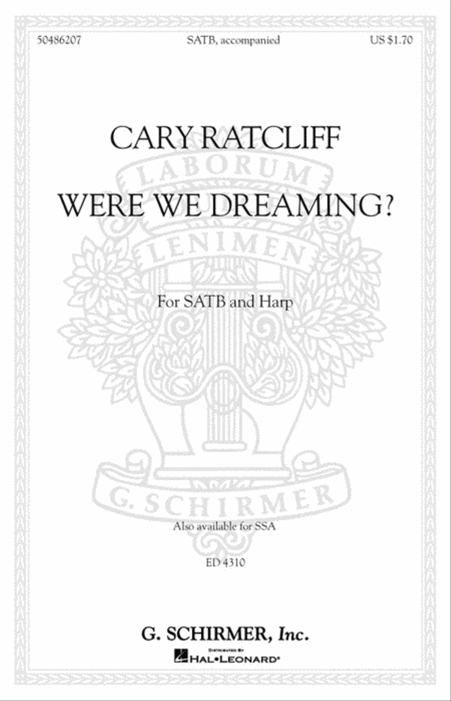 Were We Dreaming? Were We Dreaming? 4-Part scores gallery preview page 1