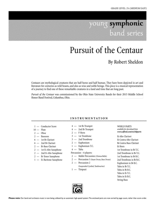 Book cover for Pursuit of the Centaur: Score
