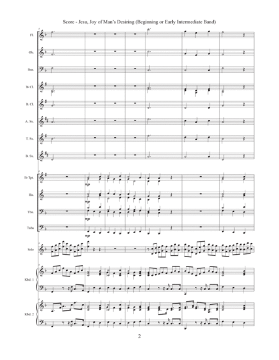 Jesu, Joy of Man's Desiring (Beginning or Early Intermediate Band) Concert Band scores gallery preview page 3