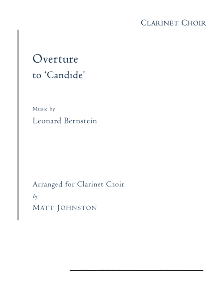 Overture to Candide for Clarinet Choir