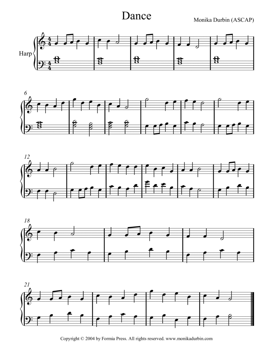 The Simple Harp: Five Pieces for Small Harp Harp scores gallery preview page 1
