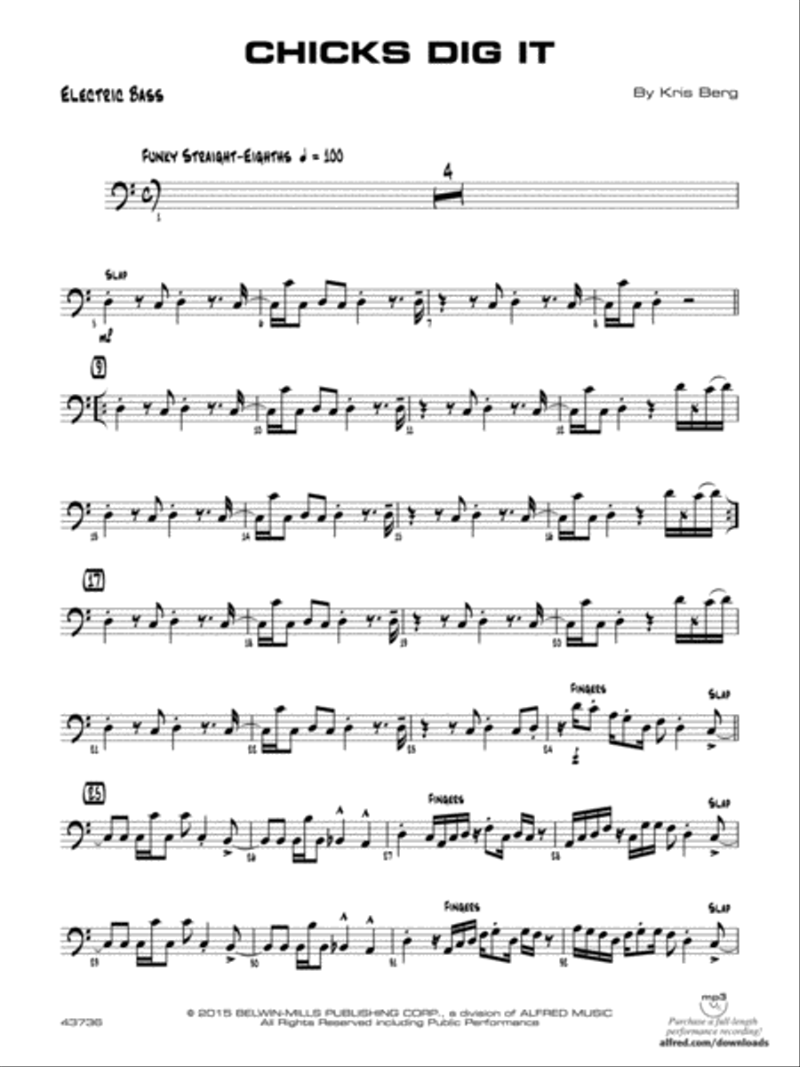Chicks Dig It: Electric Bass Jazz Ensemble scores gallery preview page 1