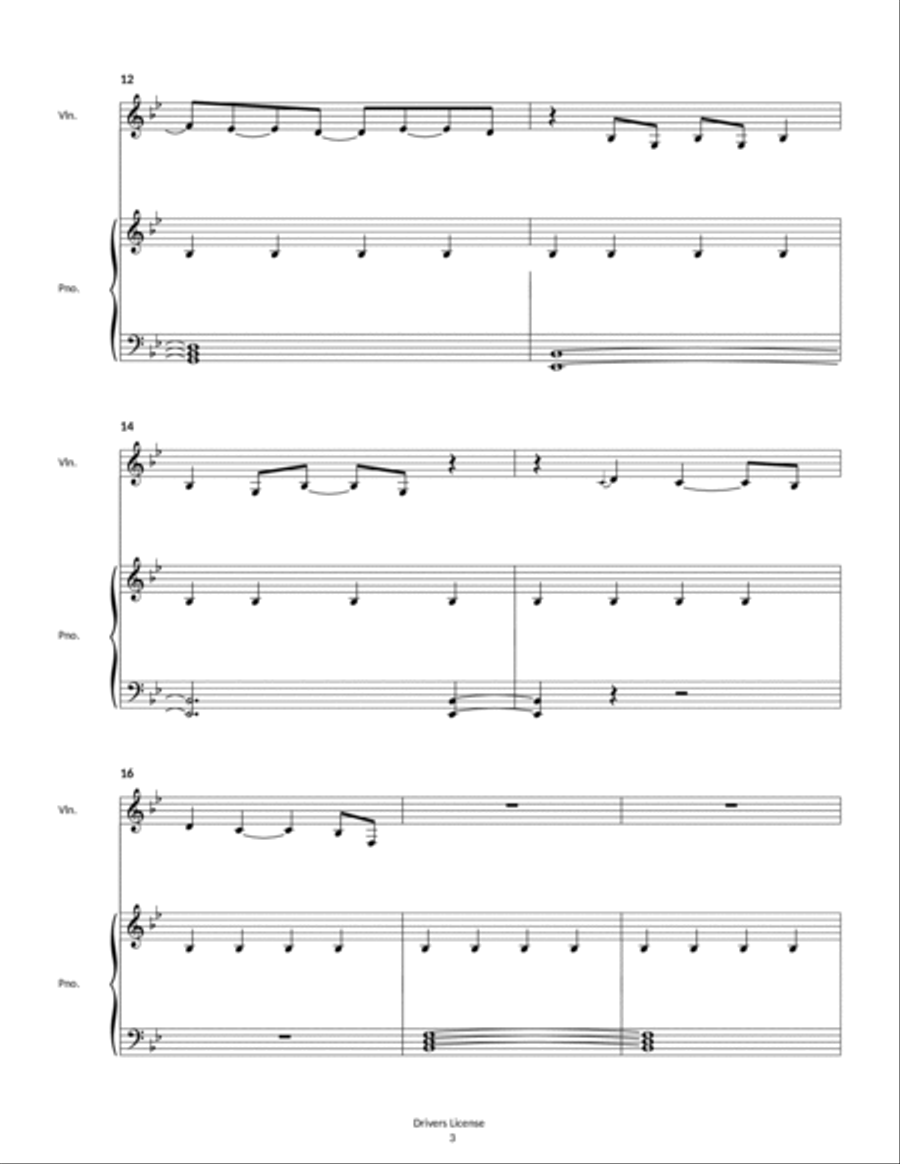Drivers License Drivers License Violin Solo scores gallery preview page 3