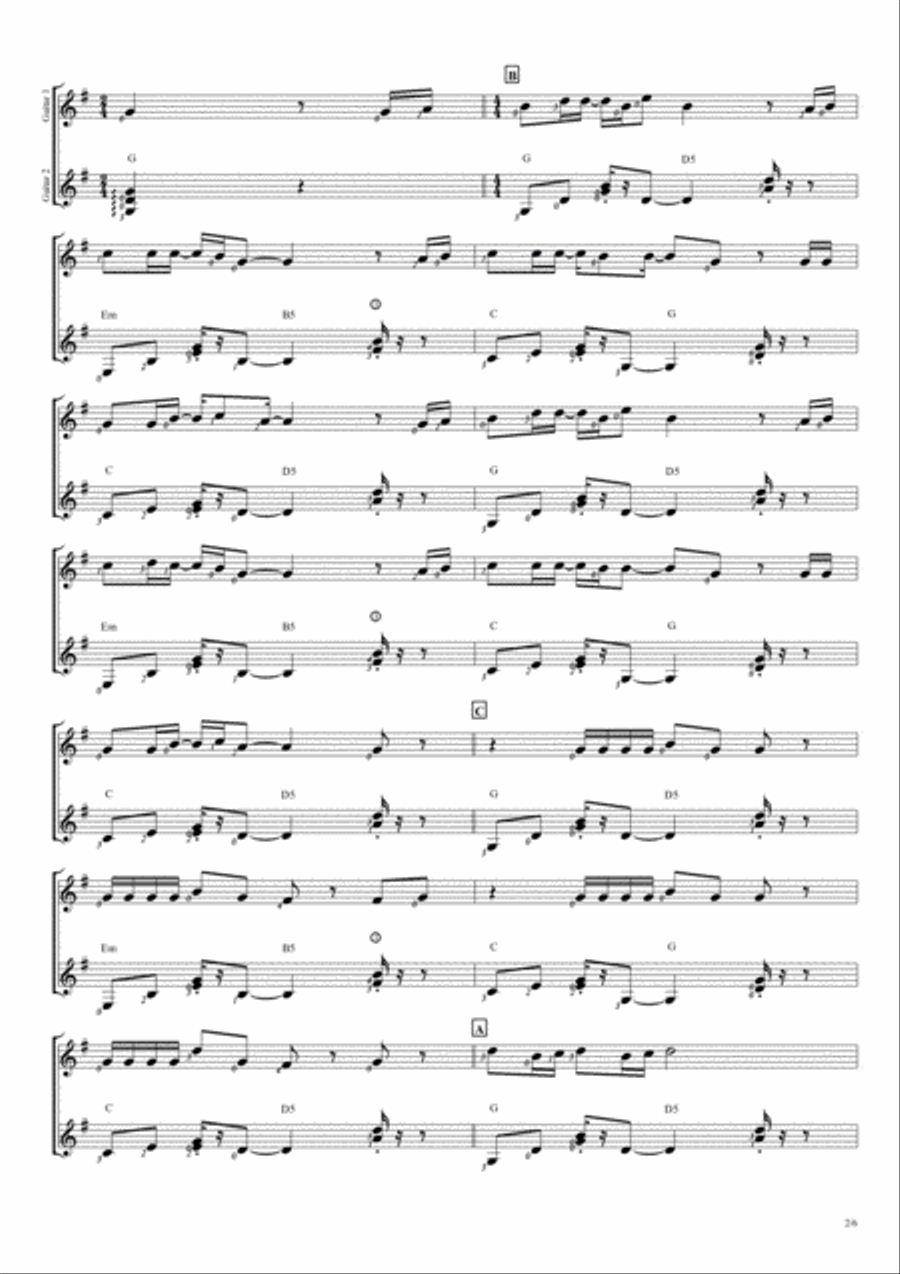 Memories Electric Guitar scores gallery preview page 2