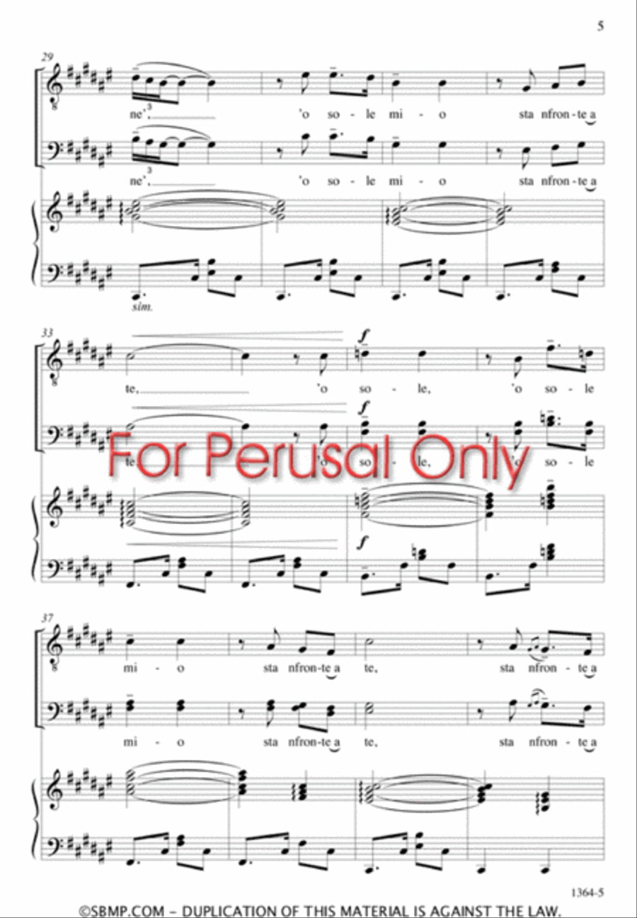 O Sole Mio - TBB Octavo O Sole Mio - TBB Octavo 3-Part scores gallery preview page 4