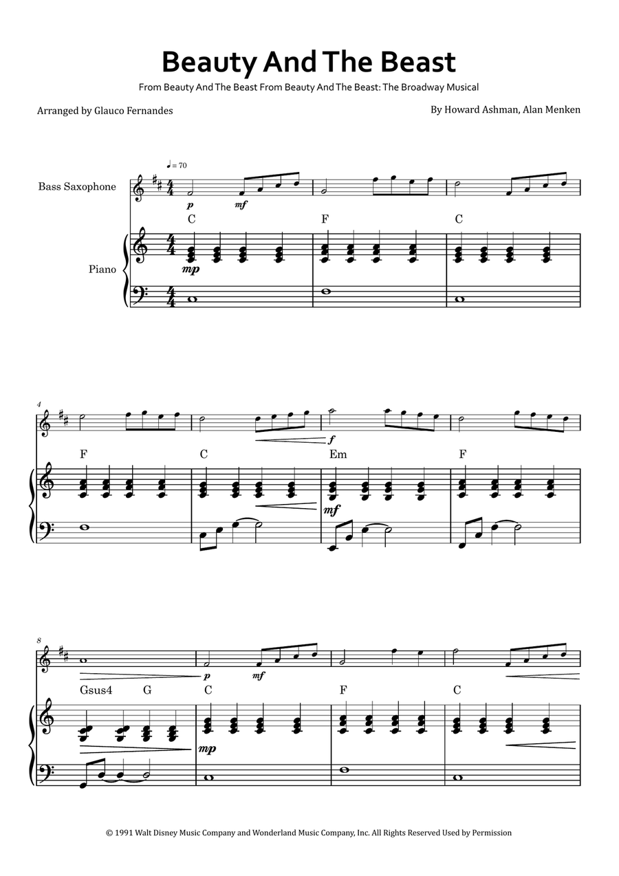 Beauty And The Beast Chamber Music scores gallery preview page 1