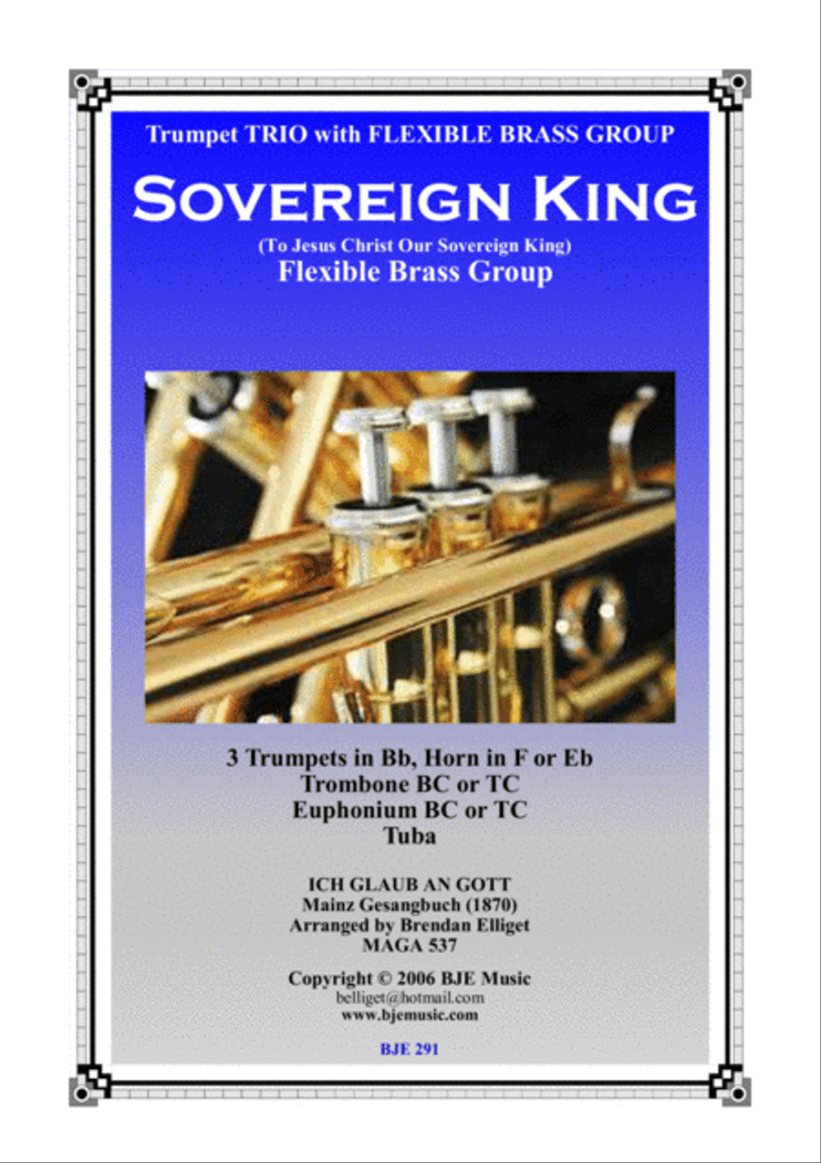 Sovereign King - Trumpet Trio with Flexible Brass Group Score and Parts PDF Brass Ensemble scores gallery preview page 1