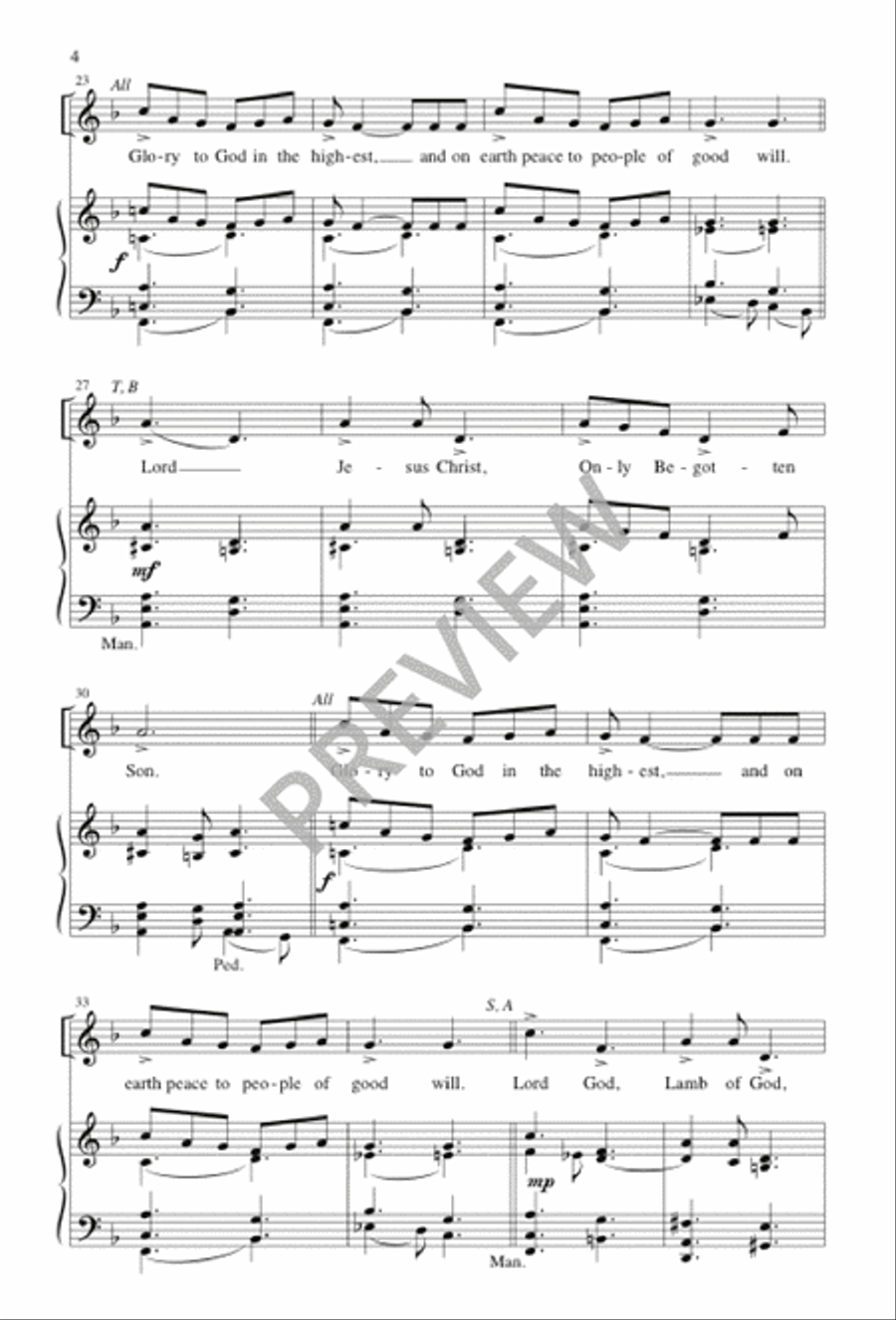 Gloria of the Bells 4-Part scores gallery preview page 4