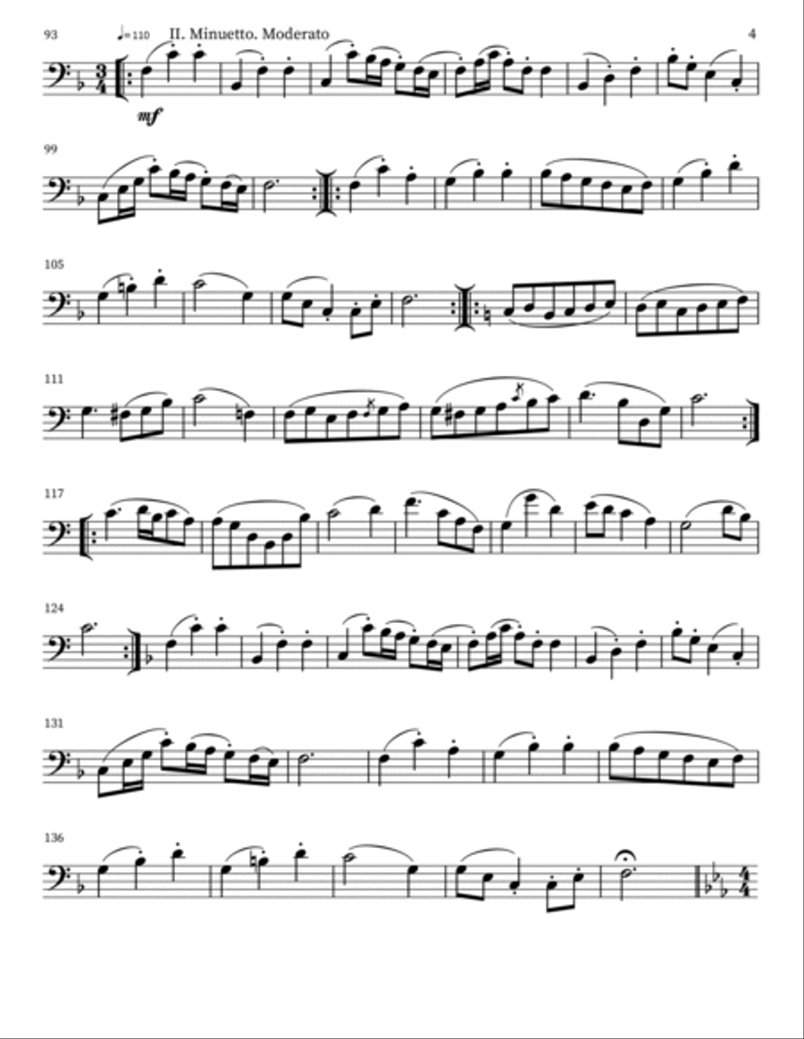 Cello Sonata in Bb Major Op. 2 Cello Solo scores gallery preview page 4