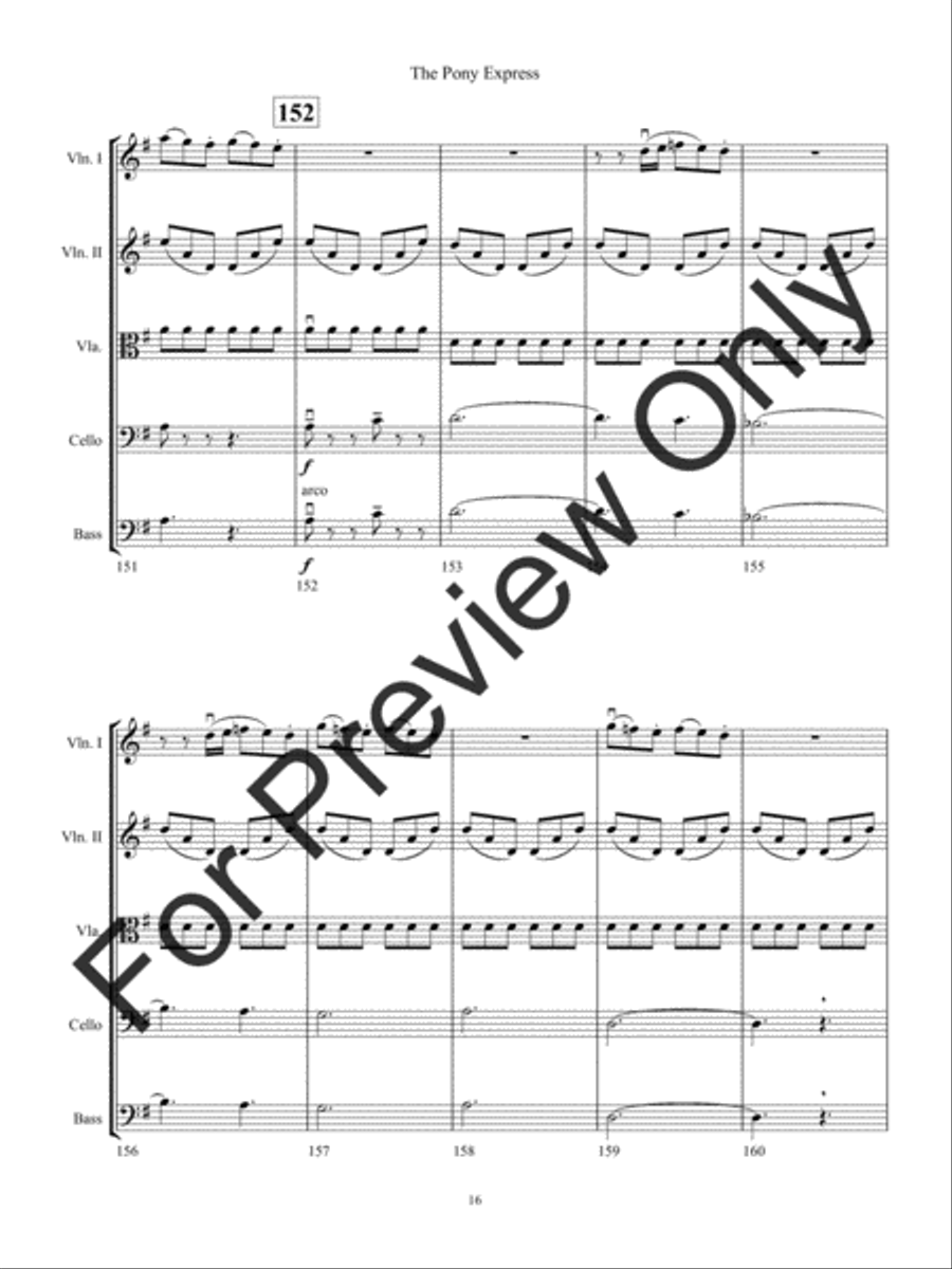 The Pony Express (Score) The Pony Express (Score) String Orchestra scores gallery preview page 19