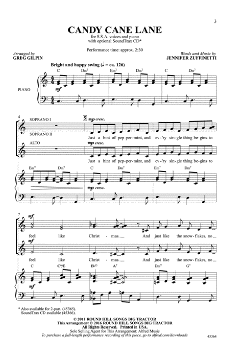 Candy Cane Lane Candy Cane Lane Choir scores gallery preview page 1