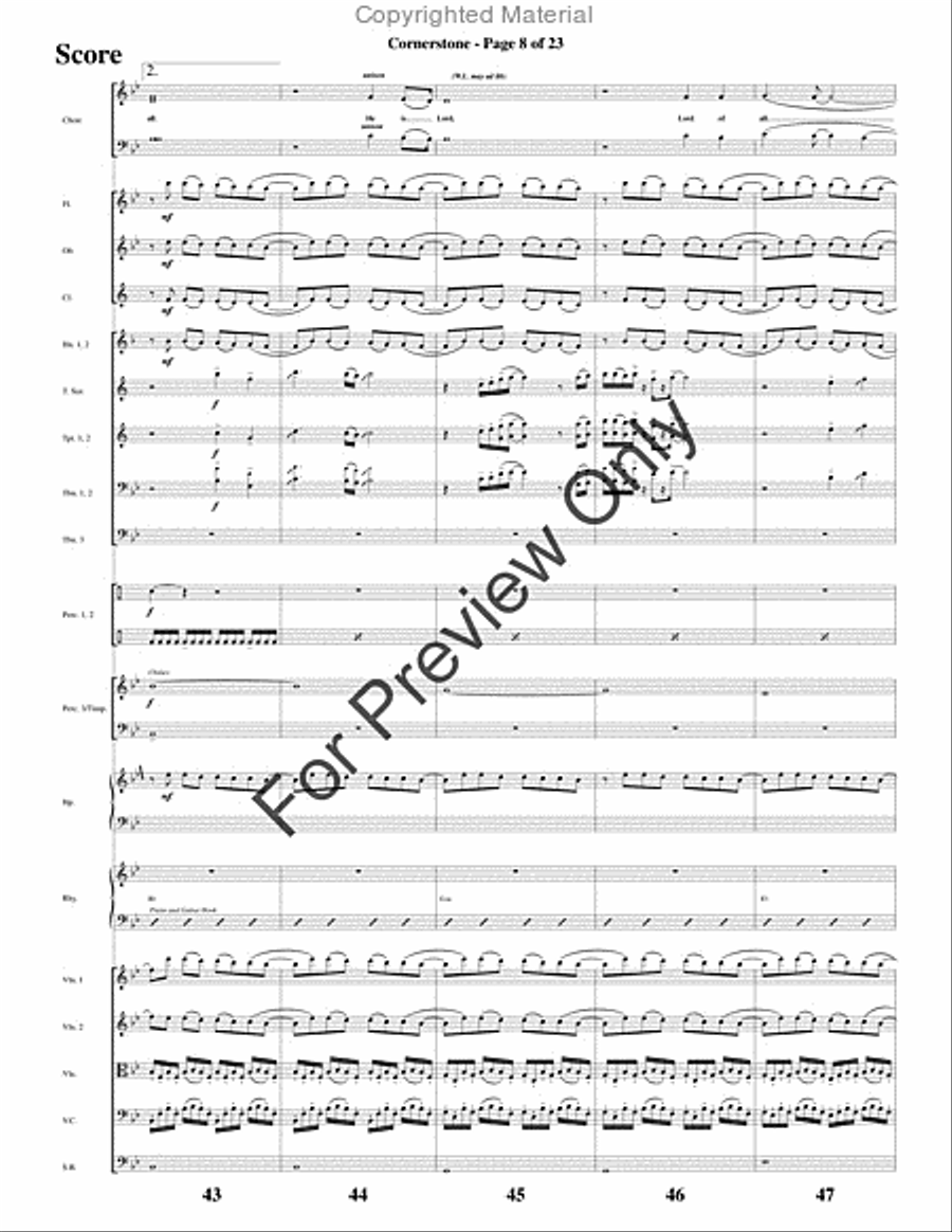 Cornerstone with Mighty To Save - Orchestration 4-Part scores gallery preview page 4