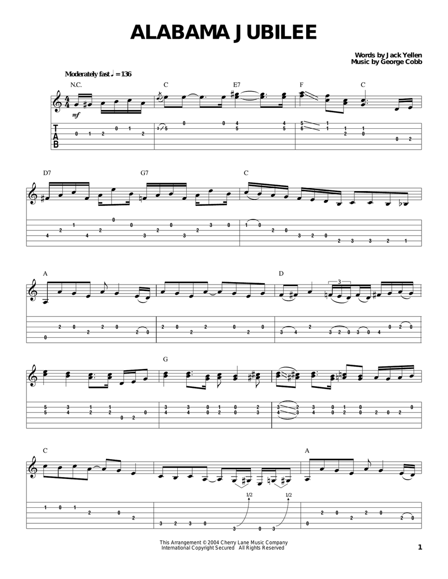 Alabama Jubilee Alabama Jubilee Acoustic Guitar scores gallery preview page 1