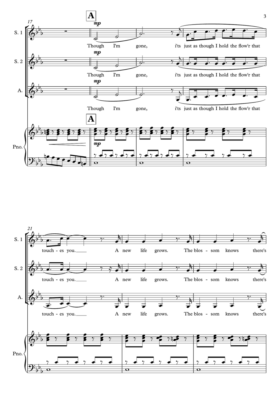 Teo Torriatte (let Us Cling Together) SSA scores gallery preview page 3