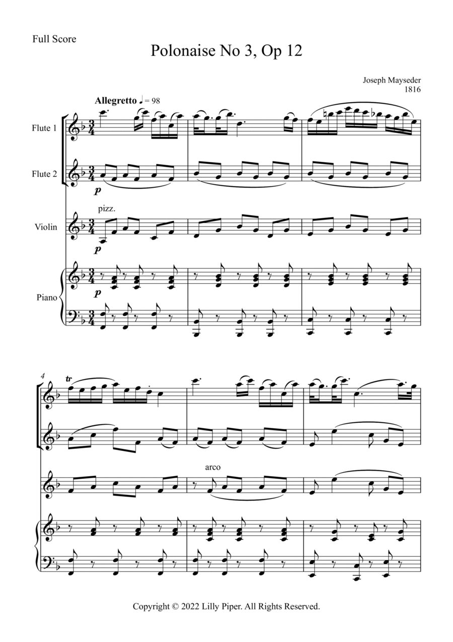 Polonaise No 3 Op 12 Chamber Music scores gallery preview page 1