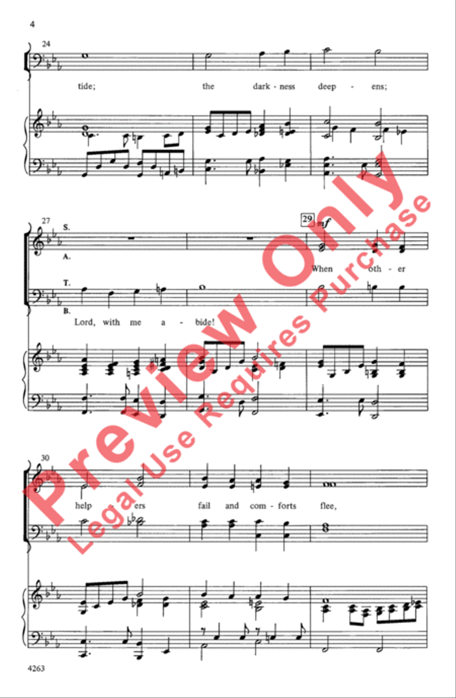 Spirit of God, Abide with Me 4-Part scores gallery preview page 4