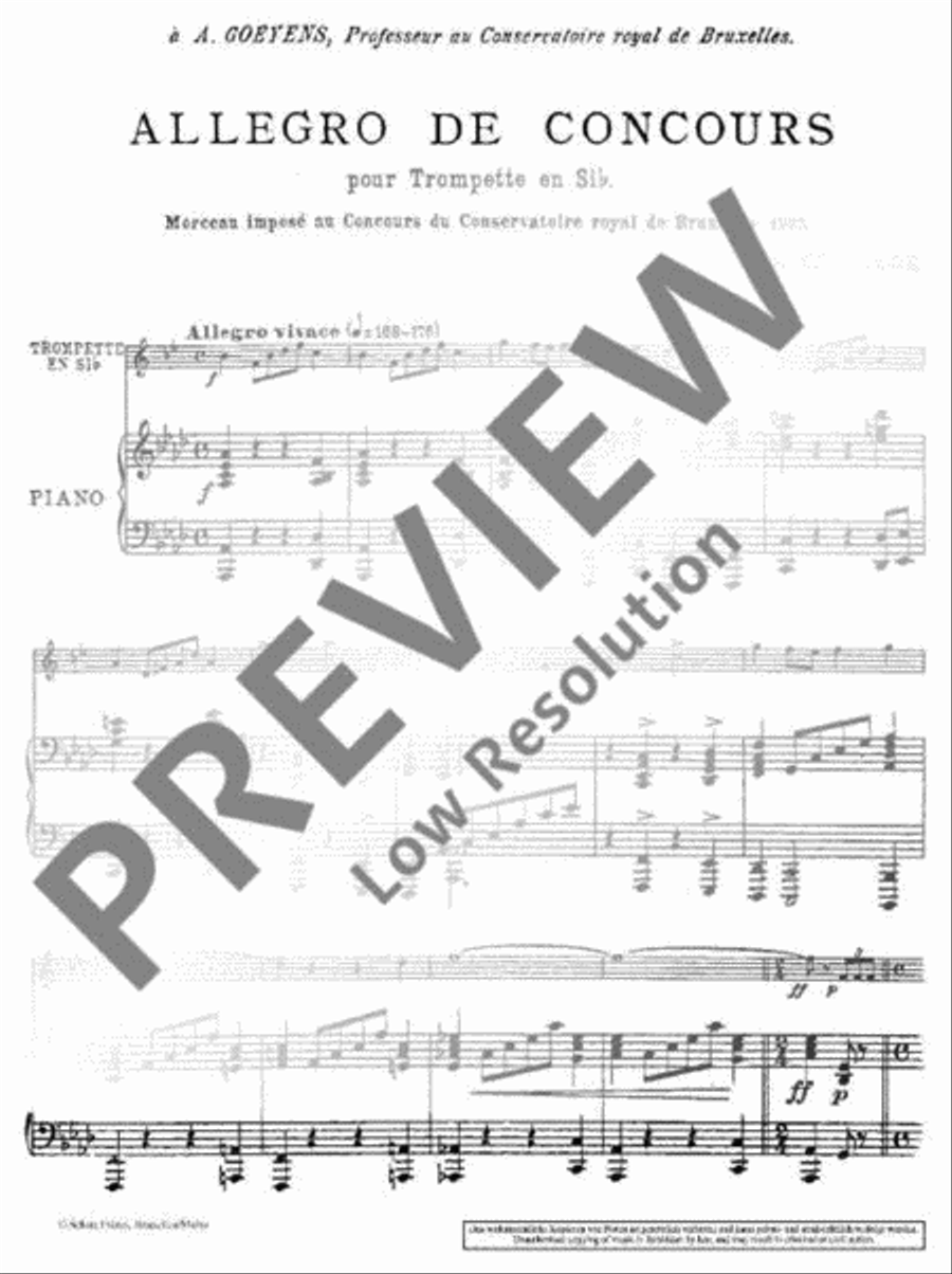 Allegro de concours Trumpet Solo scores gallery preview page 4