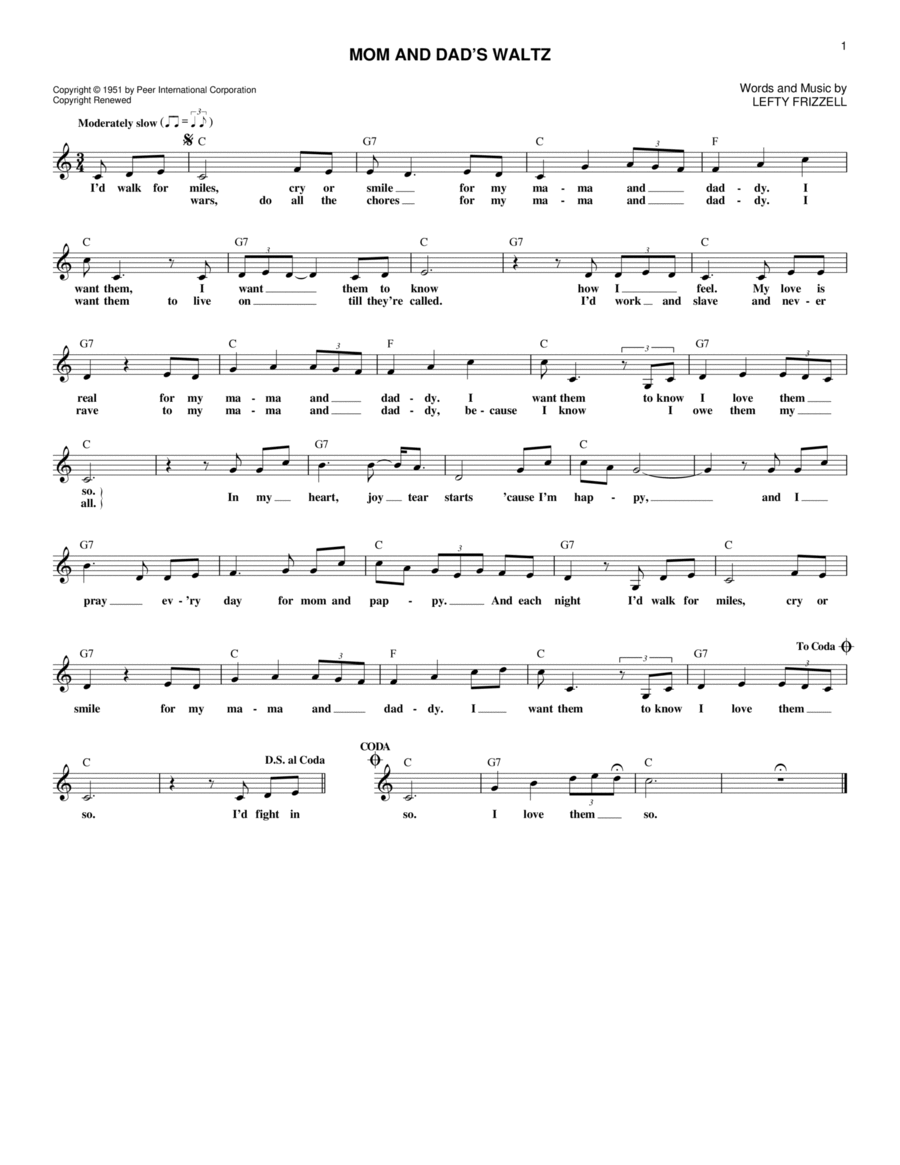 Mom And Dad's Waltz Mom And Dad's Waltz Piano scores gallery preview page 1