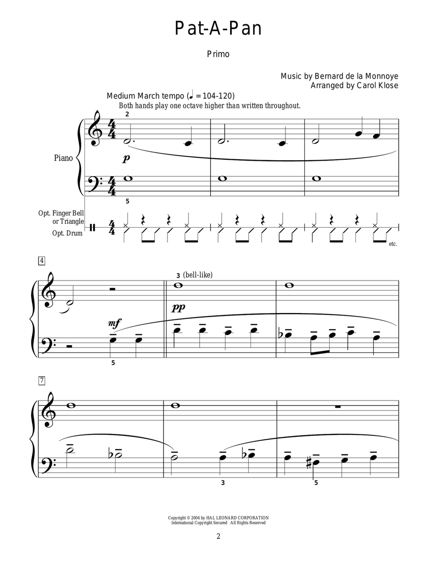 Pat-A-Pan (Willie, Take Your Little Drum) Percussion scores gallery preview page 2