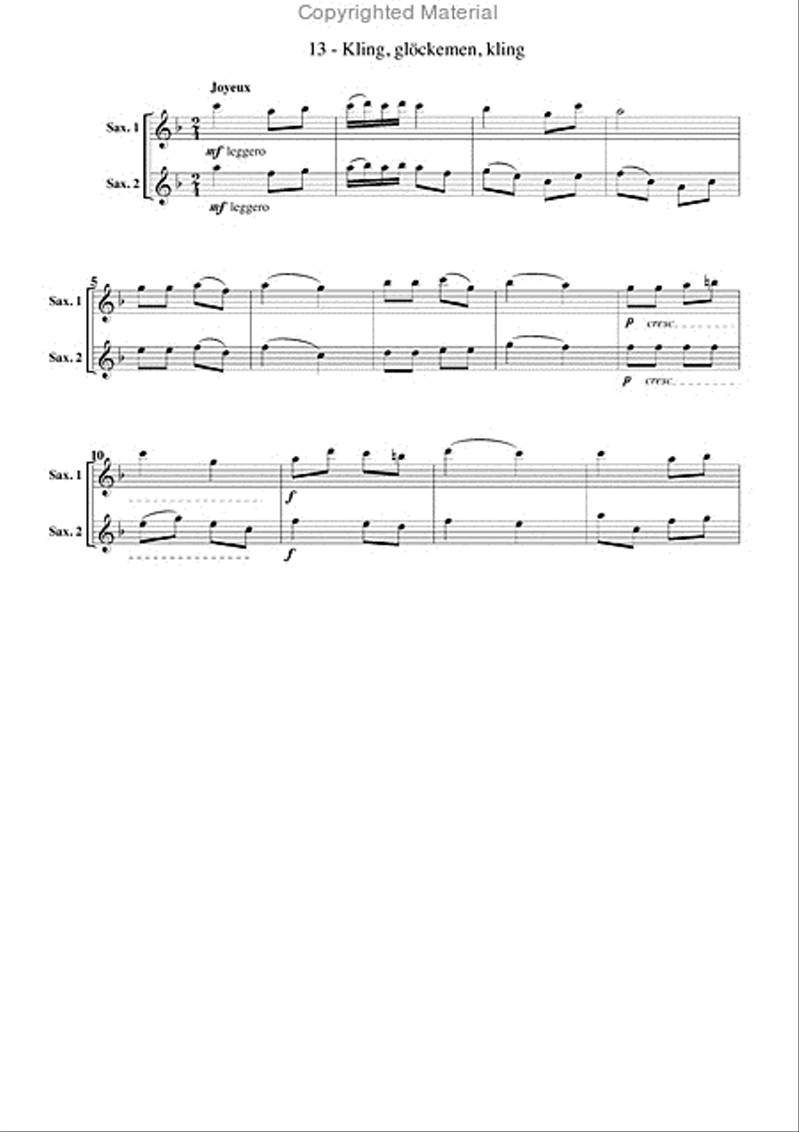 Chants de Noël (15), pour saxophone Saxophone Ensemble scores gallery preview page 14