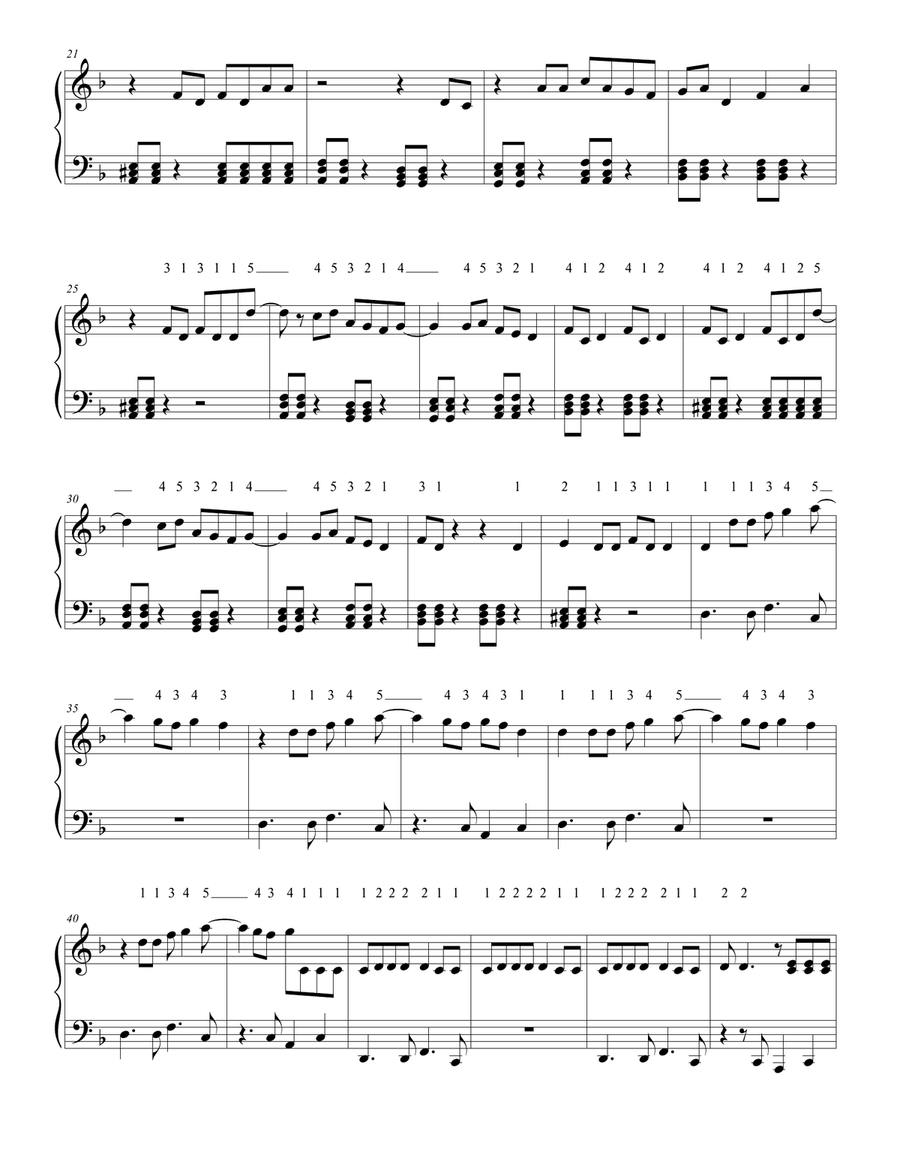 Sucker Piano Solo scores gallery preview page 2