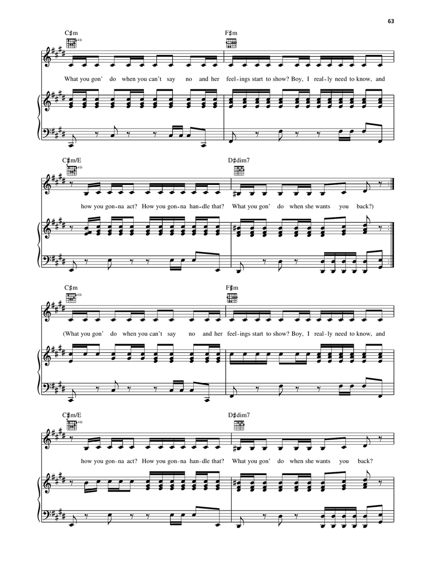 Case Of The Ex (Whatcha Gonna Do) Piano, Vocal, Guitar scores gallery preview page 4