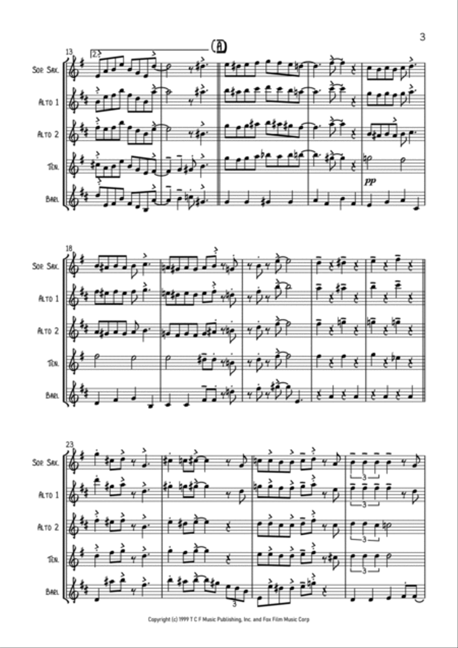 Theme From Family Guy Saxophone Quartet scores gallery preview page 3