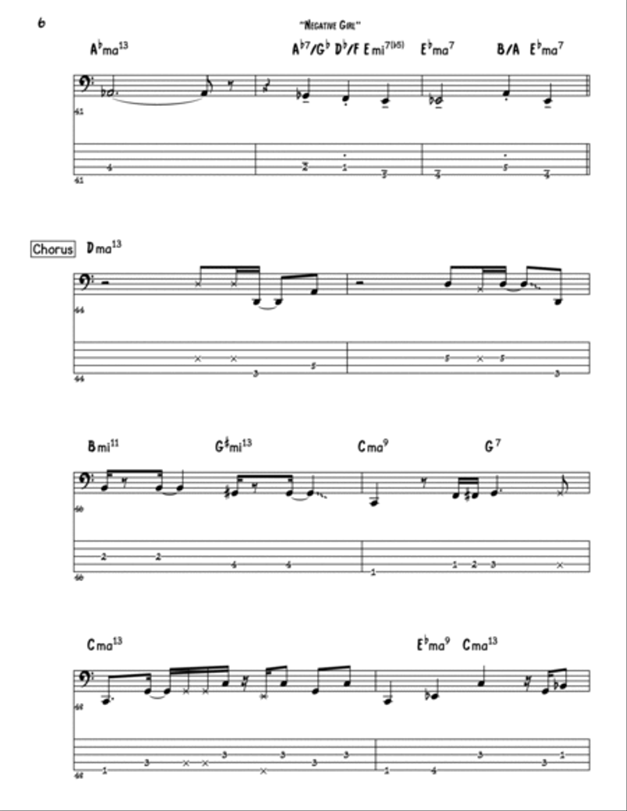 Negative Girl Negative Girl Bass Guitar scores gallery preview page 6